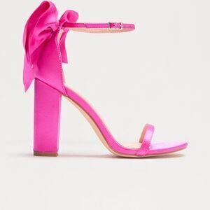 Flores Satin Bow Heels - Hot Pink - 7